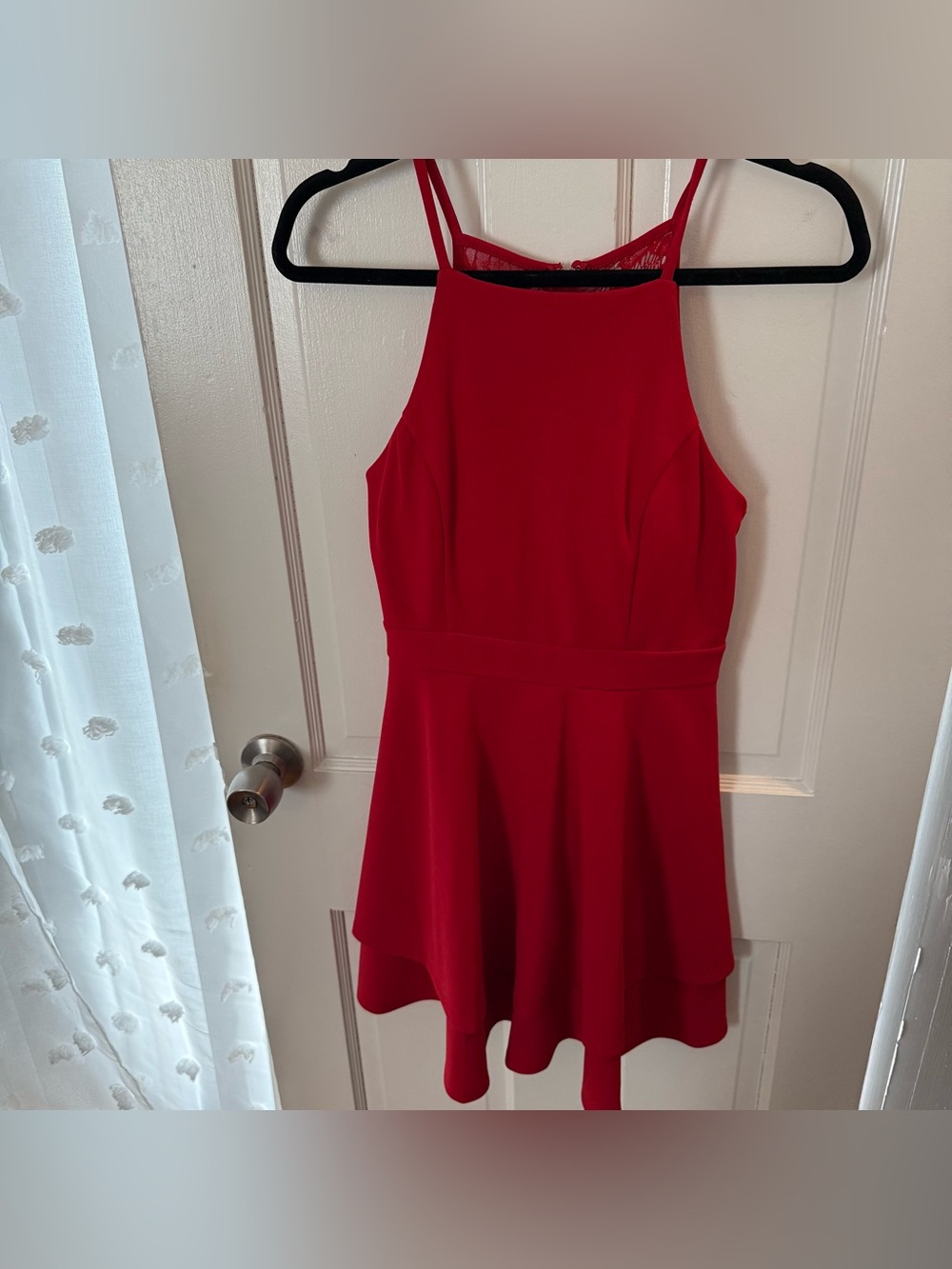 Sleeveless Red Mini Dress with Flared Skirt